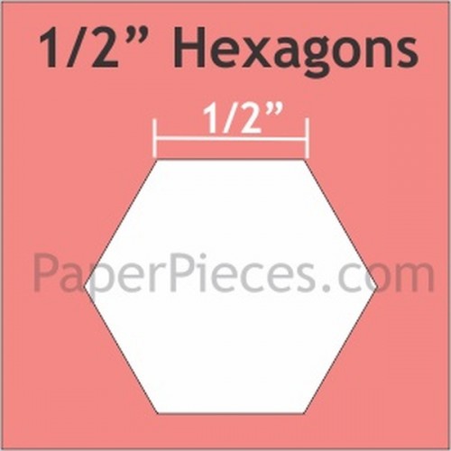 HEXAGON 1/2" PAPER PIECES (125)