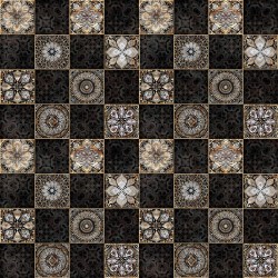 Checkerboard Medallion - BLACK