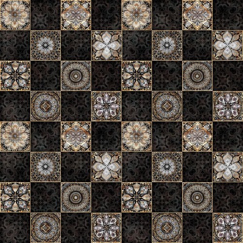 Checkerboard Medallion - BLACK