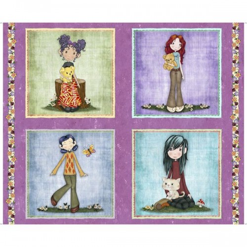 Panel - Girl Picture Patches 90cm - PURPLE