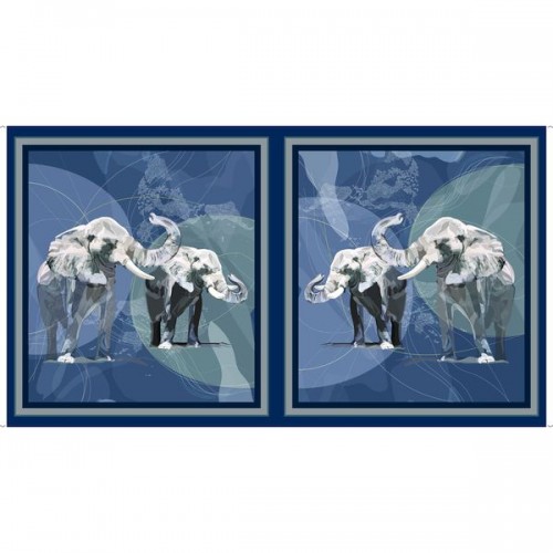 Panel - Elephant Picture Patches 60cm - BLUE