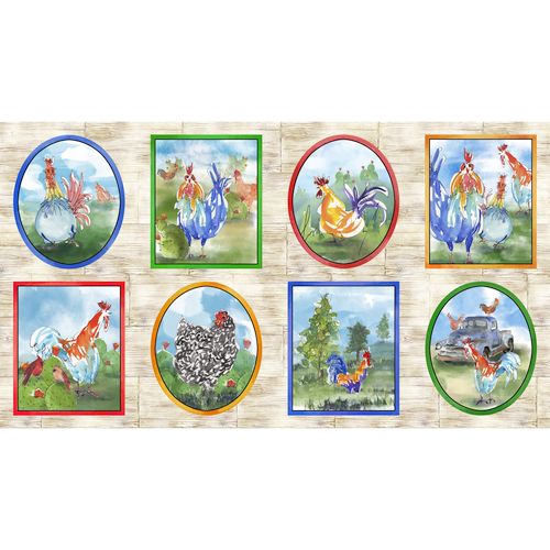 Panel - Rooster Picture Patches 60 cm - BEIGE