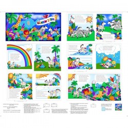 Book Panel - Rainbow Zebra 90cm - MULTI