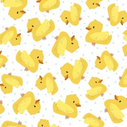 Tossed Rubber Duckies-WHITE