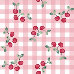 Cherries on Gingham-PINK