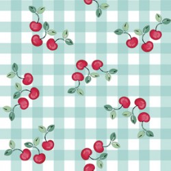 Cherries on Gingham-GREEN