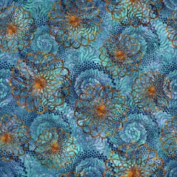 Spiral Floral-TURQUOISE