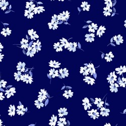 Tossed Watercolor Flowers-BLUE