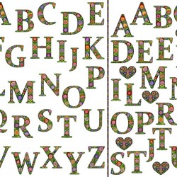 Floral Alphabet Panel 90cm-WHITE