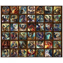 Small Dragon Picture Patches Panel - 90cm - BLACK