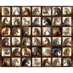 Small Horse Picture Patches Panel - 90cm - BROWN