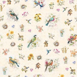 Birds & Flowers - CREAM