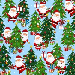 Santas & Christmas Trees - BLUE