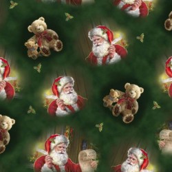 Santa & Teddy Bears - GREEN