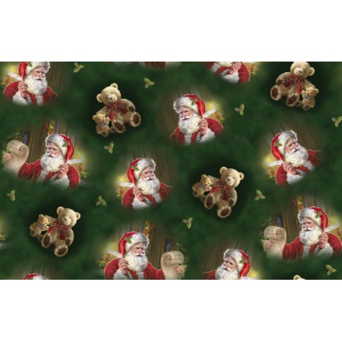 Santa & Teddy Bears - GREEN
