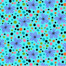 Floral and Dots - BLUE