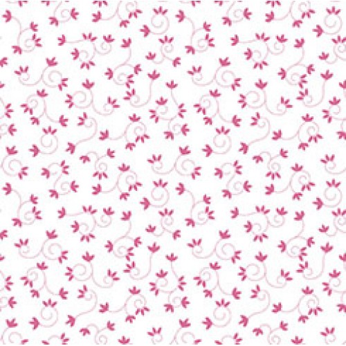 Scroll and Flower - WHITE/PINK
