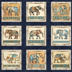 Elephant Picture Patches - Panel 90cm