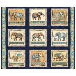 Elephant Picture Patches - Panel 90cm