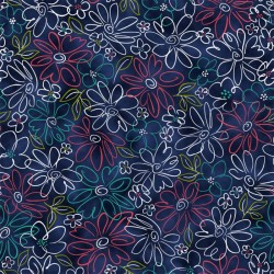 Packed Stylized floral - NAVY