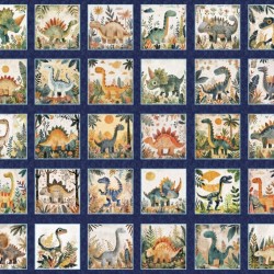 Dinosaurs Picture Patches - Panel 90cm - NAVY