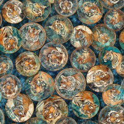 Tiger Circle Collage - BLUE