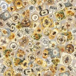 Bee Collage -Cream