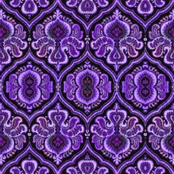 Paisley Medallions -Purple Black
