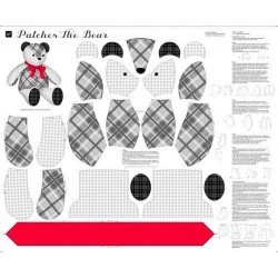 PATCHES THE BEAR PANEL - GREY 90CM