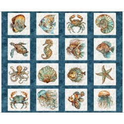 Sea Creature Picture Patches Panel 90cm - BLUE