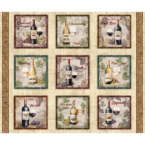 Wine Bottle Picture Patches Panel 90cm - MULTI