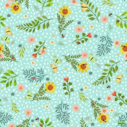 Spaced Floral - AQUA