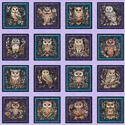Owl Picture 90cm Patches Panel - LILAC