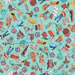 Route 66 Icons - TURQUOISE