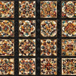Kaleidoscope Picture Patches Panel 90cm - BLACK