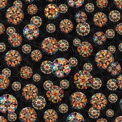 Kaleidoscope Tossed Circles - BLACK