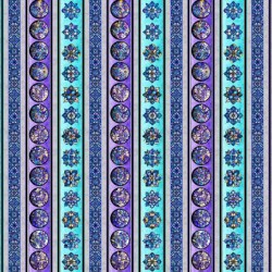 Stained Glass Floral Border Stripe - MULTI