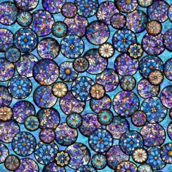 Floral Circle Vignettes - TURQUOISE