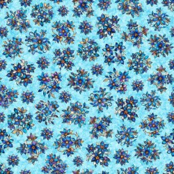 Tossed Floral - TURQUOISE