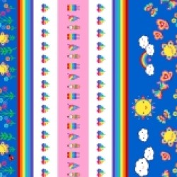 Ice Cream & Garden Border Stripe - MULTI