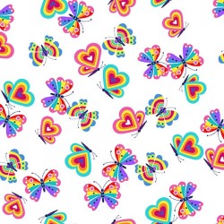 Hearts & Butterflies - WHITE