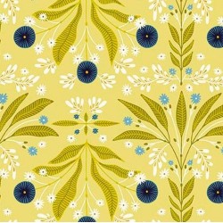 Floral Burst - Cotton/Linen - CHARTREUSE
