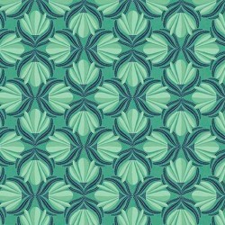 Hourglass Flowers - Cotton/Linen- GREEN