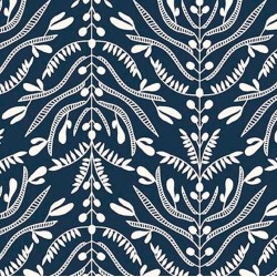 Damask Branches - NAVY
