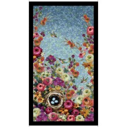 Hummingbird Floral Panel 60cm - MULTI