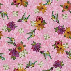 Hummingbirds & Floral - PINK