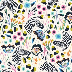 Zebra & Floral - LT. CREAM