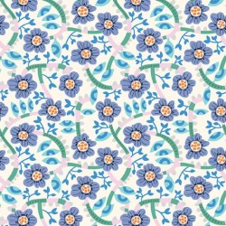 Small Floral - LT CREAM/BLUE