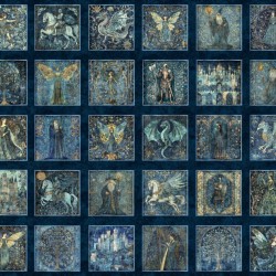 Medieval Picture Block Panel 90cm - DK NAVY