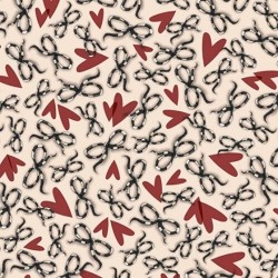 BOWS & HEARTS - LT BEIGE